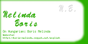 melinda boris business card